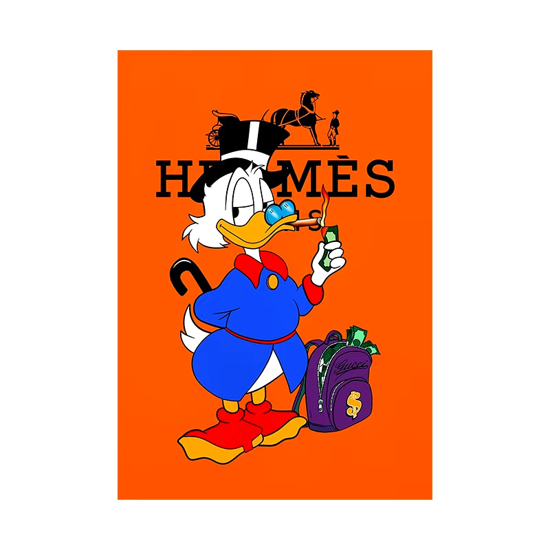 Scrooge Mcduck Motivational Poster Modern Luxury Wall Art Canvas Painting Print Pop Pictures for Living Room Home Decor Cuadros