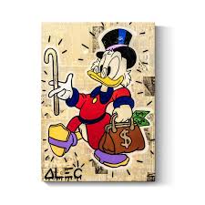 Scrooge Mcduck Motivational Poster Modern Luxury Wall Art Canvas Painting Print Pop Pictures for Living Room Home Decor Cuadros